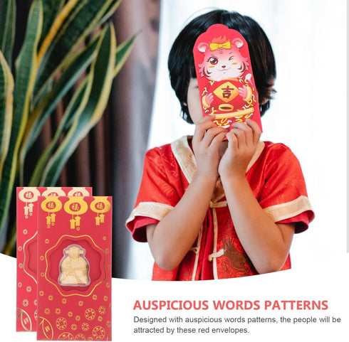BESPORTBLE Chinese New Year Red Envelopes, Lucky Money Envelopes for Spring Festival Birthday Wedding Party, 10 Pcs
