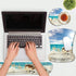 Ergonomic Mousepad with Wrist Support Gel, Comfortable Keyboard Pad Set, Seashells Beach Design, Non-Slip Base
