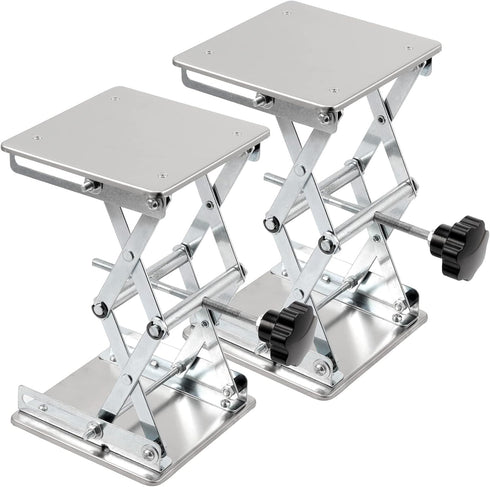 2 Pack 8 x 8 Inch Lab Scissor Jack, Stainless Steel Lift Stand, Expandable from 80mm to 270mm