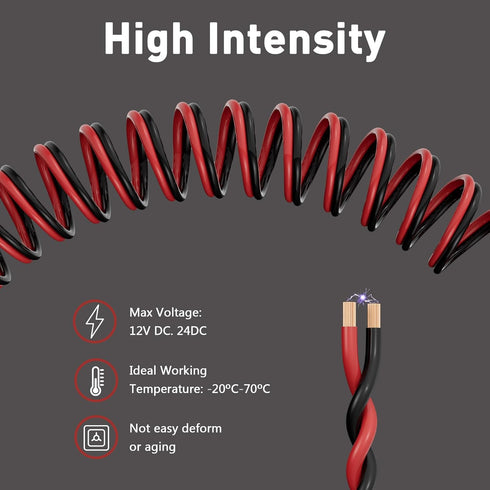14/2 Gauge 75 FT Red Black Hookup Electrical Wire Cable LED Strips Extension Cord 12V/24V DC, 14AWG Flexible Speaker Wire Cable for Car Audio, Home Theater, LED Ribbon Lamp Tape Lighting