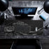 Japanese Gaming Mouse Pad, Abstract Black Sea Wave Texture, 31.5x11.8 Inch Non-Slip Rubber Base