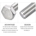 Hex Bolts (M10-1.5x40mm) 5Pcs, 304 Stainless Steel Fully Threaded Hex Head Screws for Furniture Repair