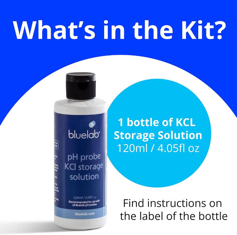 Bluelab STSOL120 KCL Storage Solution 120ml for pH Probe and Pen, Water, Soil, Hydroponic System