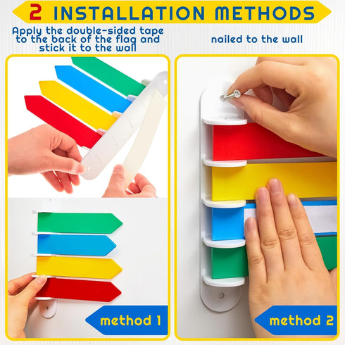 2 Pack 7 Inches BBTO Pcs Exam Room Flags Long Door Flags Primary Colors Chamber Room Status Indicators Signal Sign