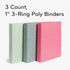 U Brands Poly Performance Artistic Marks Fashion 1" Binders, Green, Blue and Pink, Silver Metal O-Rings, 3 Count by U Brands