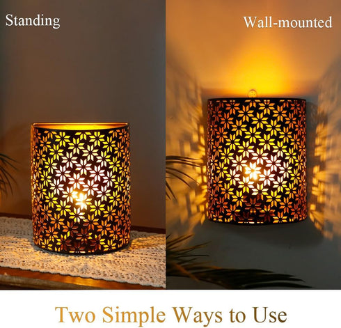 8''H Bulb 6-Hours JHY DESIGN Battery Powered Lamp Vintage Wall Mount Lamp Metal Wall Sconce Lighting with LED Edison