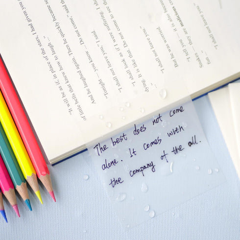 Transparent Sticky Notes - 3x3 inch Clear Waterproof Self-Adhesive Pads for Books Annotation (200 Sheets)