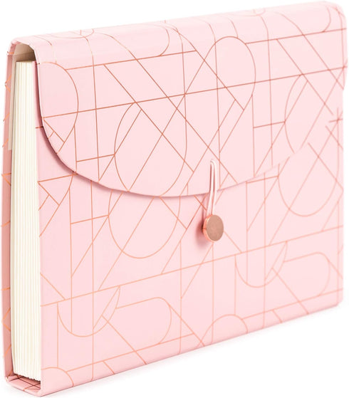 U Brands Modern Pretty Fashion Expandable File Folder, Letter Size, 13 Pockets, Pink
