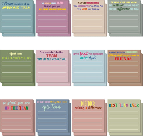 Yinder 24 Pcs Inspirational Sticky Notes with Lines, Cute Motivational Sticky Note Pad for Coworkers Nurse Office