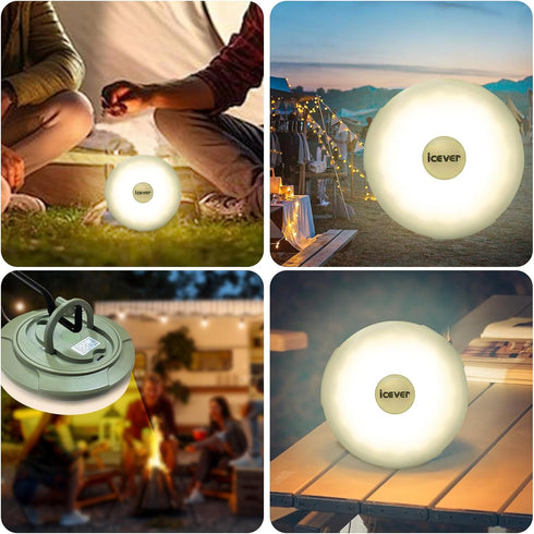 32.8FT Camping String Lights, Rechargeable Waterproof Hanging Lamp Portable LED Light for Outdoor Camping Awning Tent