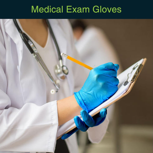 100 Count FifthPulse Blue Nitrile Medical Gloves Large, - Surgical Grade Latex Free Disposable Gloves