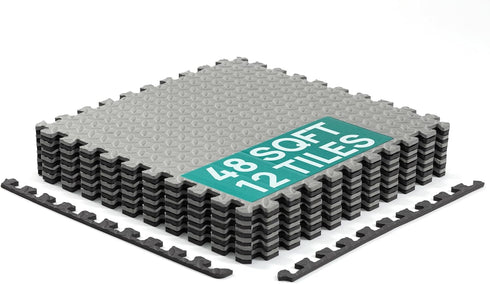 Yes4All 24SQFT-120SQFT Puzzle Exercise Mat for Home Gym, EVA Interlocking Foam Floor