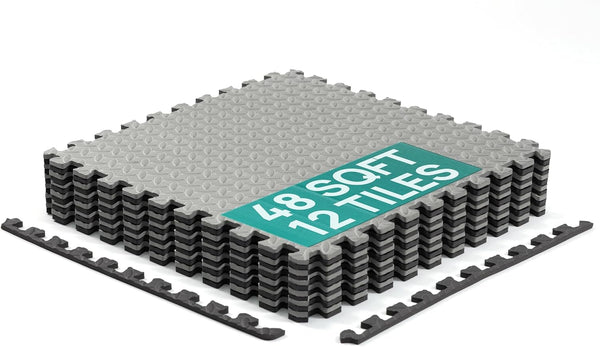 Yes4All 24SQFT-120SQFT Puzzle Exercise Mat for Home Gym, EVA Interlocking Foam Floor