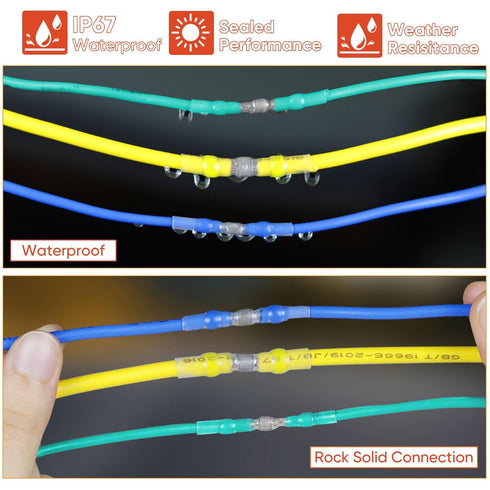 Solder Seal Wire Connectors, Marine Grade Heat Shrink Butt Connectors Kit, 350PCS Waterproof Insulated Terminals