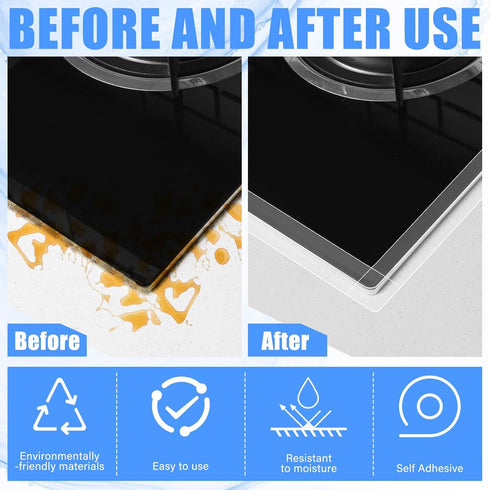 Clear Caulk Tape 10.5' x 1.5'', Waterproof Self Adhesive Strip for Bathtub Sealant, Kitchen Floor Wall Protector