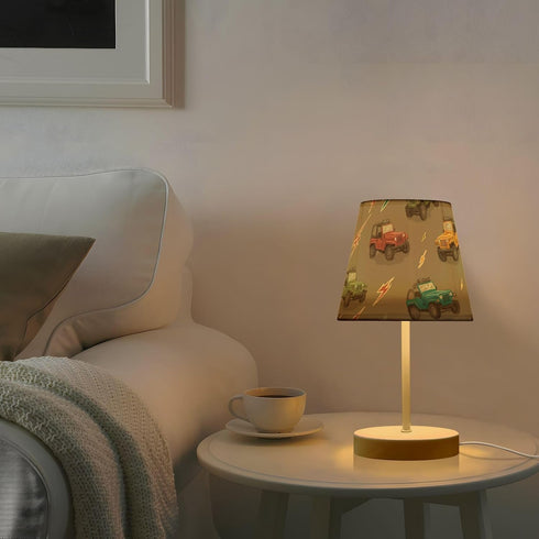 Kcldeci Bedside Table Lamp for Bedroom Jeep and Lighting Bolts Farmhouse Lamps for Living Room Night Light for End