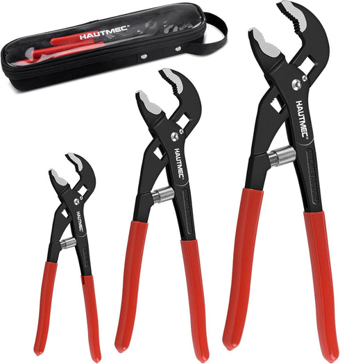 HAUTMEC 3PCS Tongue and Groove Joint Pliers Tool Set, Auto-Adjusting Water Pump