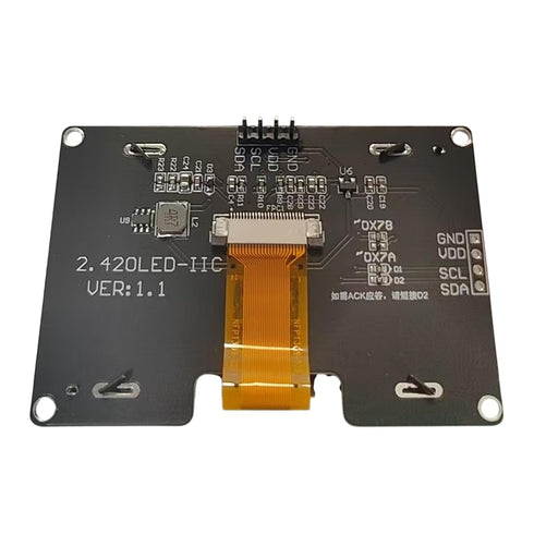 2.4 Inch SSD1309 128x64 ESP32 ESP8266, I2C 4 OLED Display Module for Arduino Serial Pin Interface, White, Presoldered