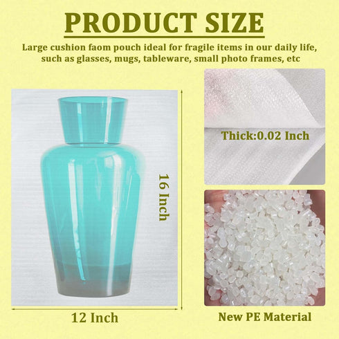 YGPHO 100PCS 12"x16" Packaging Packing Packing, Cushion Foam Pouches, Moving and Supplies for Dishes and Fragile Item