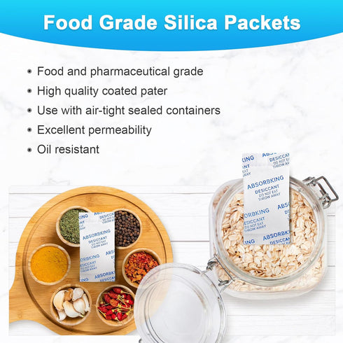 Silica Gel Packets, 0.5 Gram, 600 Packs Moisture Absorbers for Food, Premium Desiccant Packs for Storage