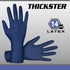 Thickster Powder-Free Exam Grade Latex Disposable Gloves, Size Large, Blue, Pack of 50 (6603-20)