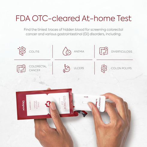 COLONOX at-Home Colon Screening Test Kit - Easy to Use Fecal Occult Blood Test for Early Detection (3 Tests)