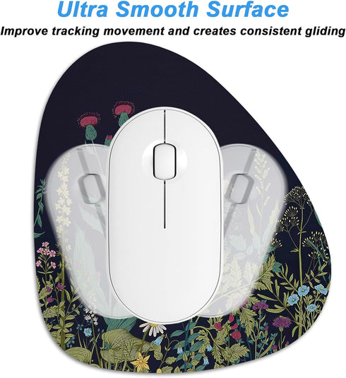 Rimilak Small Mouse Pad, 6 x 7 Inch, Irregular Mini Mouse Pad with Non-Slip Rubber Base, Waterproof Compact for Laptop,