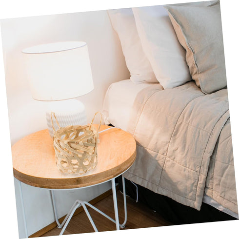 2pcs ABOOFAN Hand-woven Bamboo Lampshade Small Lampshades for Table Lamps Rustic Decorative Ceiling Light Covers