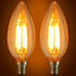 CTC/LED/AQ/4W/E12/DIM/CL/27K 4W 120V 2700K 350 Dimmable Bulb (2-Pack), Sunlite LED Filament Antique Style Chandelier