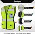 TCCFCCT Women's High Visibility Reflective Vest, 11 Pockets Neon Construction Work Vest with Zipper