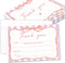BWTRVL Kids Thank You Cards with Envelopes, Pink Ribbon Theme Fill in the