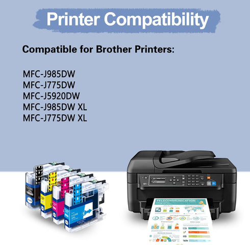LC20EXXL Super High Yield Compatible Ink Cartridge Replacement for Brother LC20E, 4 Pack