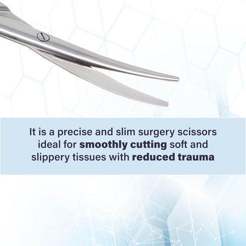 (7" Metzenbaum Dissecting Scissors with Gold Rings- Long Slim Precision Scissors made of Medical Grade Premium Quality