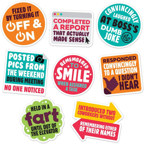 Work Merit Stickers - Reward Office Adulting, Funny Gifts for Coworkers, Perfect White Elephant Gift