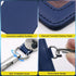 Fushing 2-Sided Genuine Leather ID Card Holder with Lanyard, 1 ID Window, 2 Card Slots, 18.7" Detachable Lanyard (Blue)
