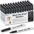 Basic Fine Tip Dry Erase Markers, Black, 72 Count Low-Odor Whiteboard Markers Bulk for Office Supplies