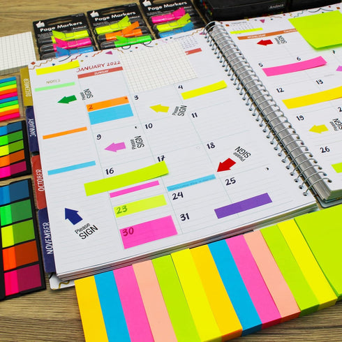 Sticky Notes, 0.6x3 Inch, 1200 Sheets Self-Stick Notes, Bright Colors, Easy to Post for School, Office