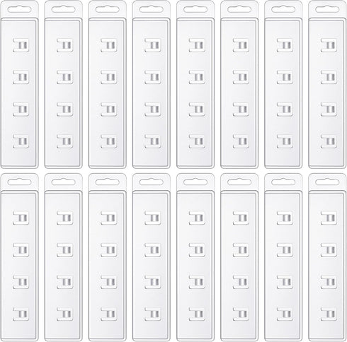 Sinmoe 10 Pack Clear Plastic Swipe Badge Holder ID Clips, Vertical Half Card with Gripper for Easy Slide Credit Name
