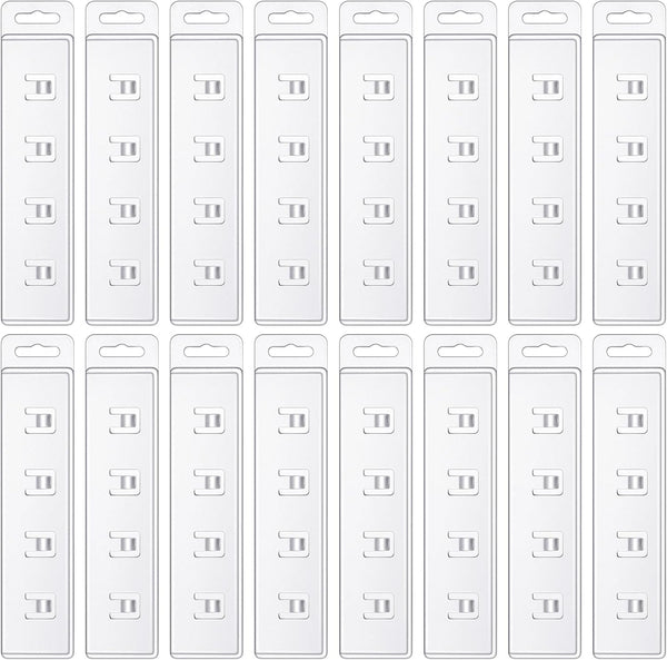 Sinmoe 10 Pack Clear Plastic Swipe Badge Holder ID Clips, Vertical Half Card with Gripper for Easy Slide Credit Name