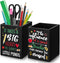 Teling 2 Pcs Wooden Teacher Desktop Pen Organizer, Pencil Holder, Color Pencil Organizer for School Office Home
