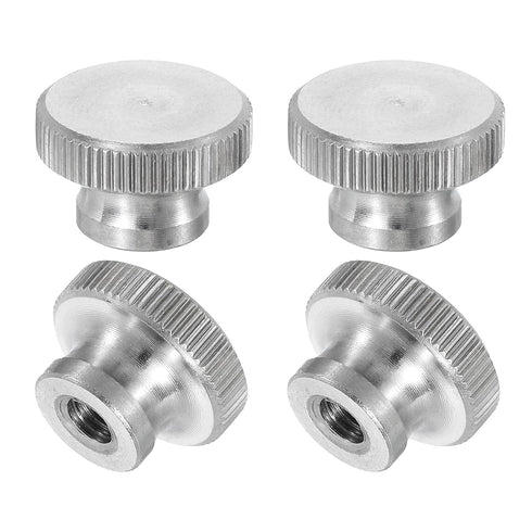 uxcell Knurled Thumb Nuts, 4Pcs M5 x D16mm Stainless Steel Round Knobs for 3D Printer Parts, Machine Tools
