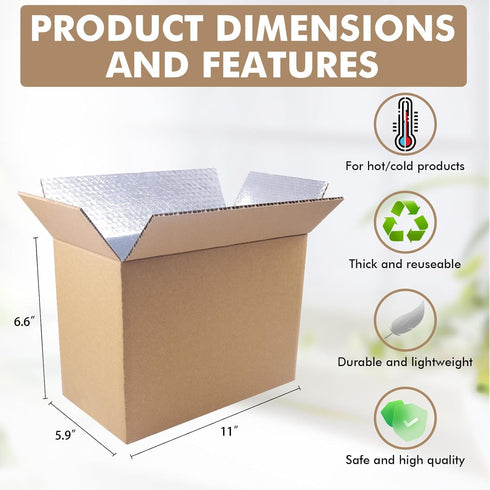 Cevhzoe 12 Pack Frozen Packing, 11 6.1 7.8 Inch, Insulated Shipping Boxes for Shipping Food, Cold Shipping Boxes, Large