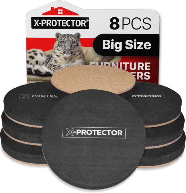 X-PROTECTOR Felt Furniture Sliders for Hardwood Floors, 8 PCS, 4 3/4 inch Heavy Duty Sliders