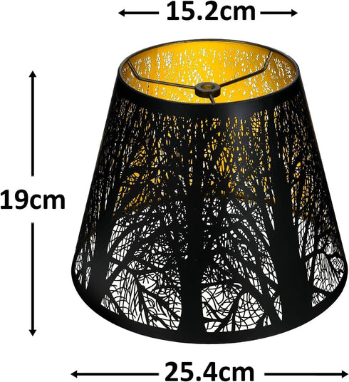 Ldqwztv Lamp Shades for Table Lamps, Metal Small Lampshade for Wall Light Cover, Rustic-lamp Shadewith Pattern of Trees
