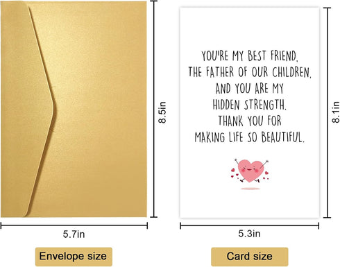 Obbyidk Romantic Father's Day Card for Husband, Sweet Anniversary Card from Wife, Husband Birthday Cards, Thank You