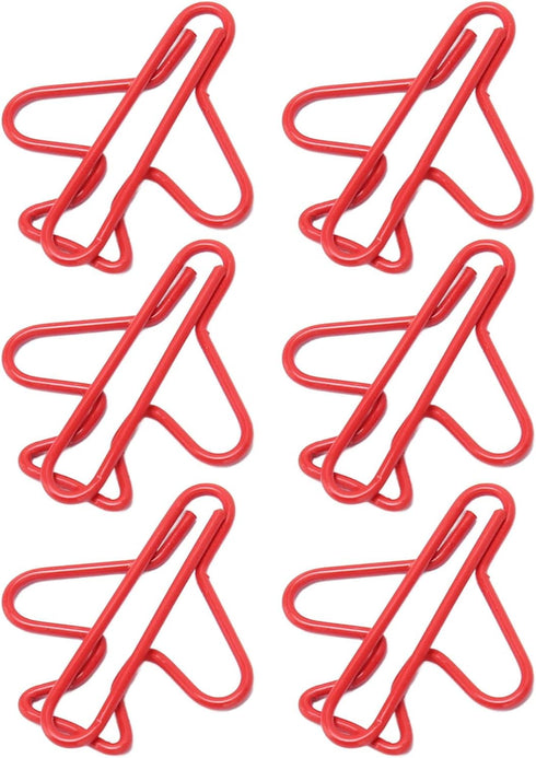 Office Paper Clips - Airplane Shaped for Scrapbooking, Plating Process, Red