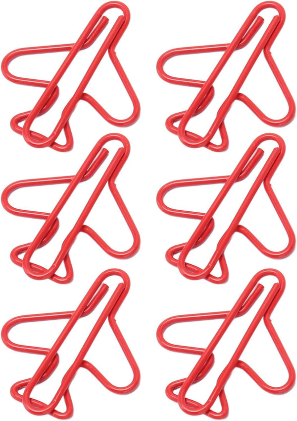 Office Paper Clips - Airplane Shaped for Scrapbooking, Plating Process, Red