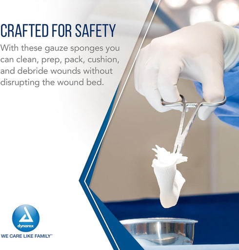 Dynarex 3242 Non-Sterile Gauze Sponge, 4" x 4"