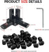 12Pcs Black 2020 Series 3-Way End Corner Bracket Connector with Screws + 1 Wrench for Slot 6mm 20S Aluminum Rail
