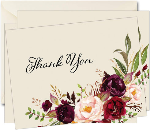 MPC Brands Funeral Thank You Cards - Sympathy Bereavement Thank You Cards With Envelopes